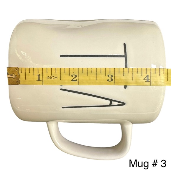 Rae Dunn TEA Mug White Teal Interior Black Large Letter Dimples NWT 2017 OG - Picture 10 of 13